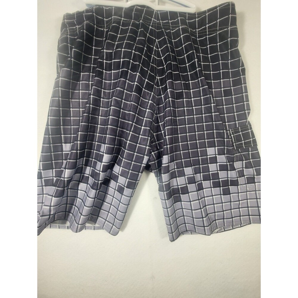 NWT Rowe Men's Size 36 Swim Surf Trunks Black And Grey  Drawstrings Board Shorts